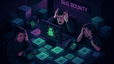 Ilustracja przedstawiająca chaotyczne środowisko programu bug bounty.