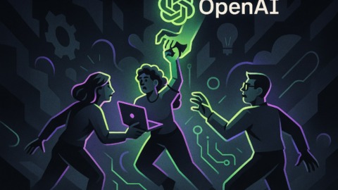 Ilustracja przedstawiająca przejęcie talentów w technologii w stylu 2.5D.