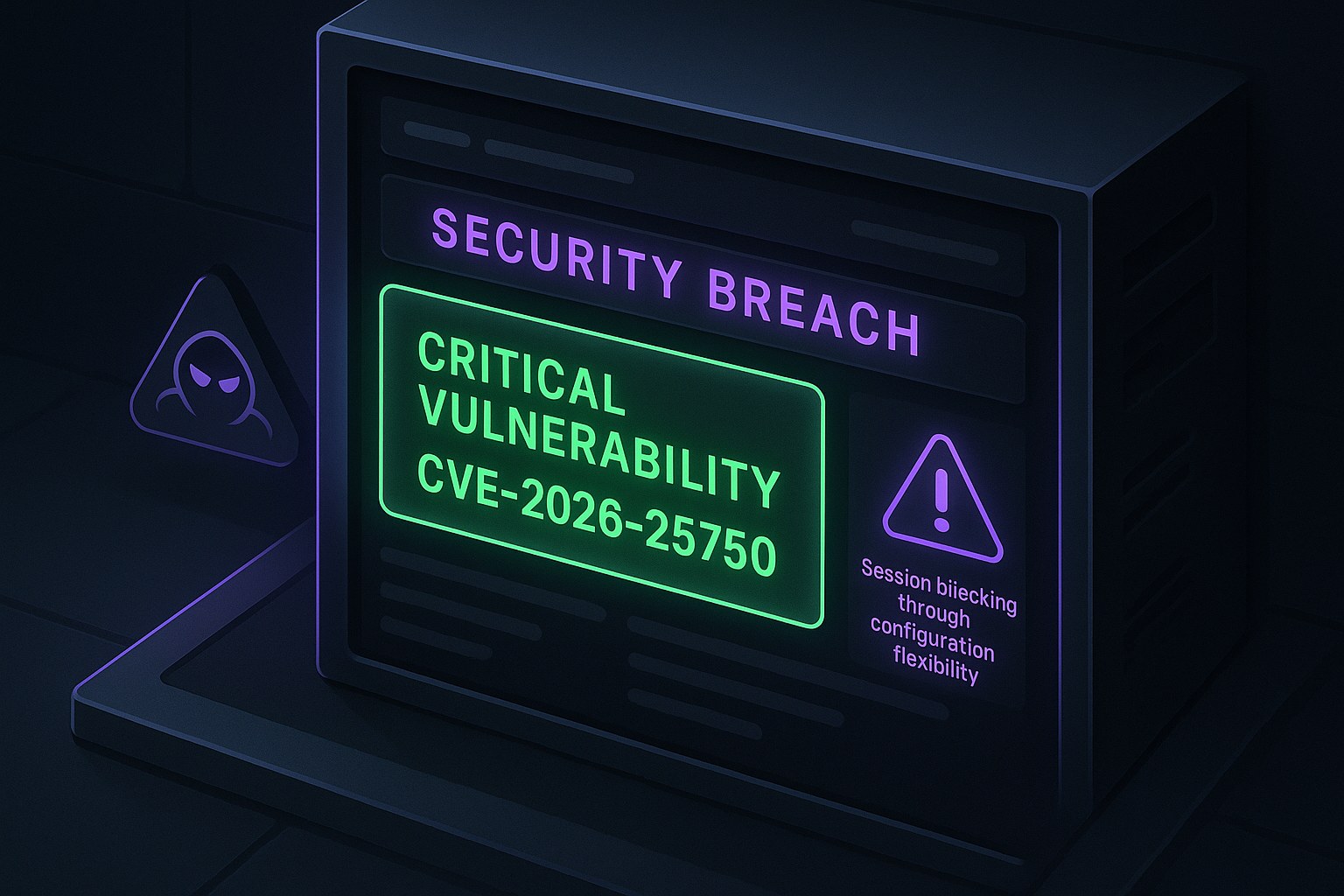 Ilustracja przedstawiająca cyfrowe środowisko z krytyczną podatnością w aplikacji.